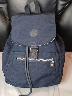 Kipling Navy Mini Backpack with Front Zip Pocket